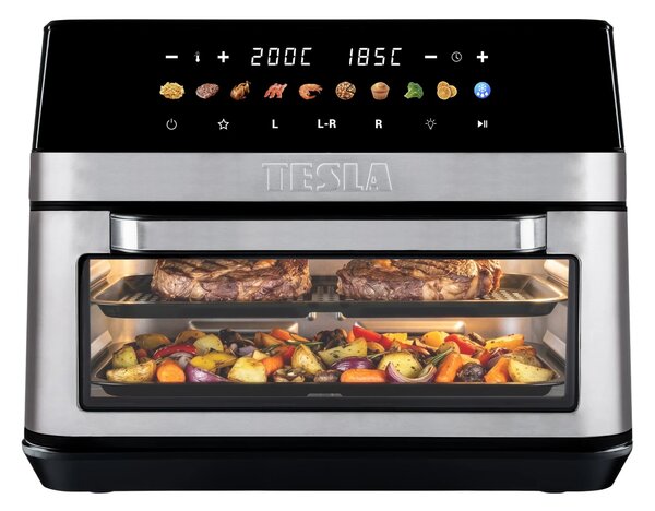 TESLA AirCook DualZone Q787 XXL Deluxe - multifunkční duální digitální horkovzdušná fritéza 2v1