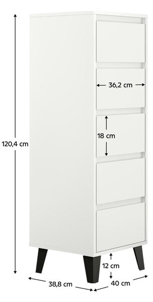 Komoda Brisas 3 (bílá + černá)