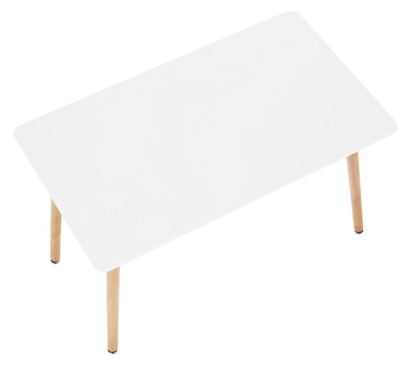 Jídelní stůl Dirrax 5 (bílá matná + buk) (pro 2 osoby)