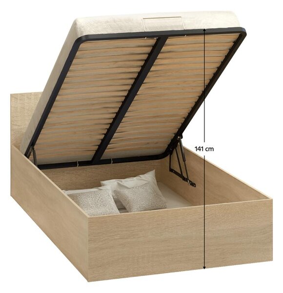 Jednolůžková postel 120 cm Discutibles (dub sonoma) (s roštem) (s úl. prostorem)