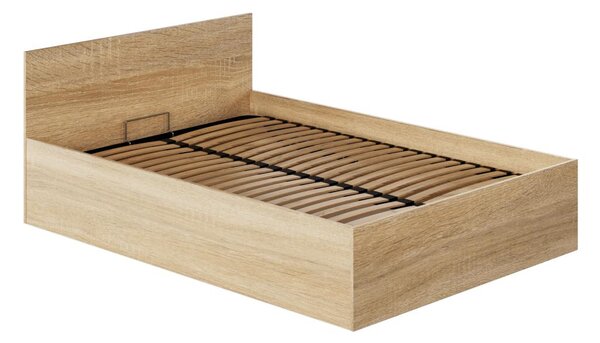 Manželská postel 140 cm Discutibles (dub sonoma) (s roštem) (s úl. prostorem)