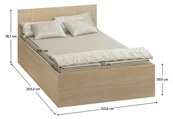 Jednolůžková postel 120 cm Discutibles (dub sonoma) (s roštem) (s úl. prostorem)