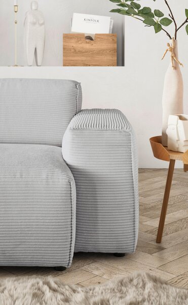 ROHOVÁ SEDAČKA, textil, šedá Livetastic - Sedací soupravy, Online Only