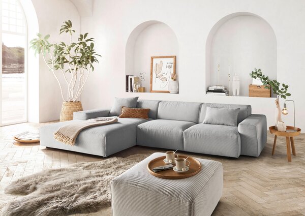 ROHOVÁ SEDAČKA, textil, šedá Livetastic - Sedací soupravy, Online Only