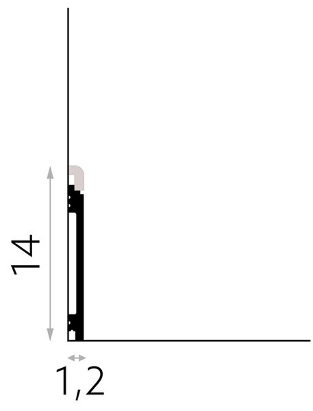 Panel / lamela BW001T, 200x1,2x12cm, Mardom