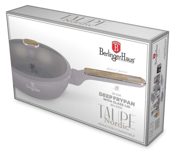 Pánev hluboká s poklicí 24 cm Taupe Nordic Collection