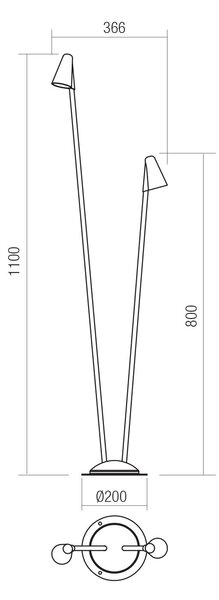 Redo Venkovní stojací LED lampa NIVALIS, v. 110 cm Barva: Šedá, Teplota světla: 3000 K
