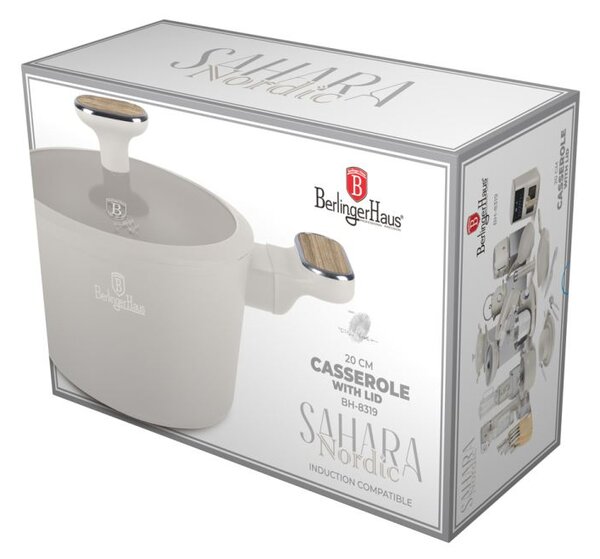 Kastrol s titanovým povrchem a poklicí 20 cm Sahara Nordic Collection