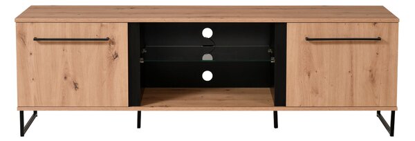 NÍZKÁ KOMODA, černá, barvy dubu, 170,5/54/42 cm Xora - Černé komody