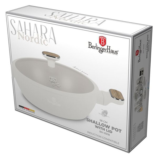 Pánev hluboká s titanovým povrchem a poklicí 28 cm Sahara Nordic Collection
