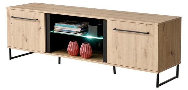 NÍZKÁ KOMODA, černá, barvy dubu, 170,5/54/42 cm Xora - Černé komody