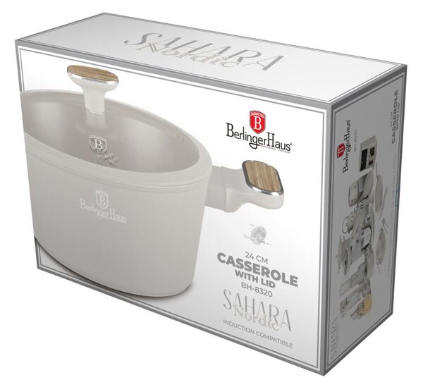 Kastrol s titanovým povrchem a poklicí 24 cm Sahara Nordic Collection