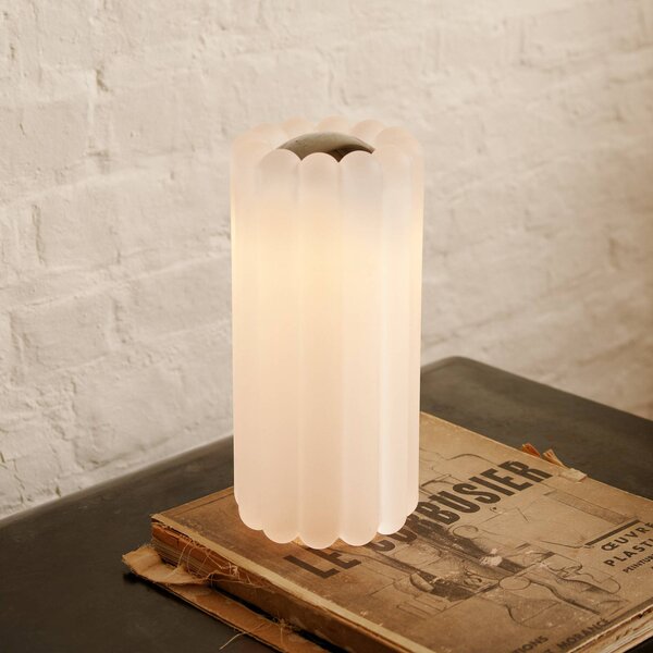 Tom Dixon LED stolní lampa Press, matné sklo, výška 24 cm, stmívatelný, Obývací pokoj / jídelna, Sklo, Design, stojací lampa
