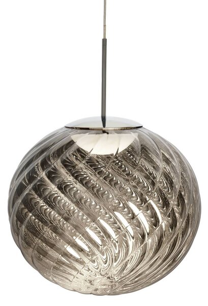 Tom Dixon LED závěsné světlo Whirl, stříbrné, 45 cm, plast, stmívatelné, stmívatelný, Chrom / stříbro, Obývací pokoj / jídelna, Plast, Design