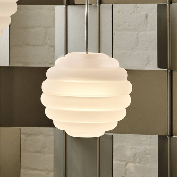 Tom Dixon LED závěsné světlo Press Sphere Mini matné Ø 15 cm, stmívatelný, Bílá / opál, Obývací pokoj / jídelna, Sklo, Design