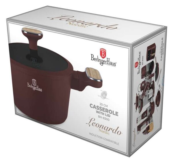 Kastrol s titanovým povrchem a poklicí 20 cm Leonardo Nordic Collection