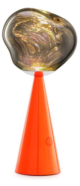 Tom Dixon LED stolní lampa na baterie Melt fluoro/červená výška 29 cm IP44, stmívatelný, Červená, Obývací pokoj / jídelna, Plast, Design