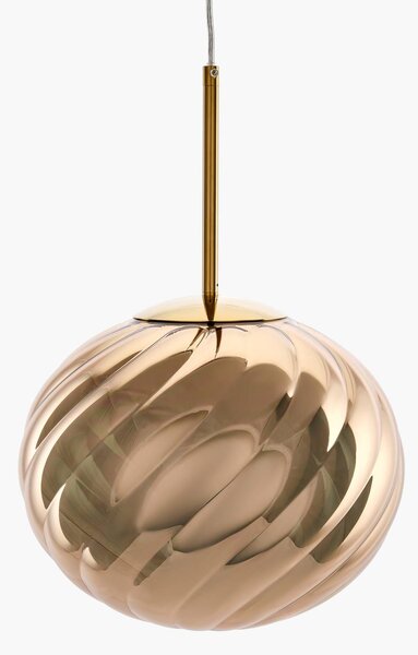 Tom Dixon LED závěsné světlo Whirl, zlaté, 30 cm, plast, stmívatelné, stmívatelný, Mosaz / zlato, Obývací pokoj / jídelna, Plast, Design