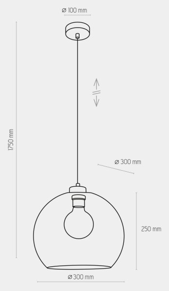 Lustr na lanku CUBUS 1xE27/60W/230V modrá