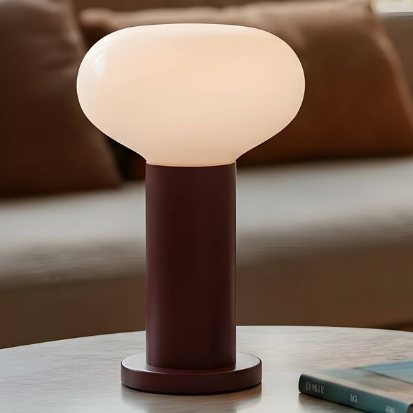 ALDEX Stolní lampa Flo, červená, Ø 19 cm, sklo, Červená, Obývací pokoj / jídelna, kov, Skandinávský