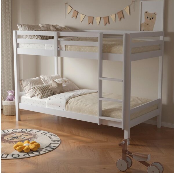 Dětská patrová postel 90 cm Invocato (bílá) (s roštem)