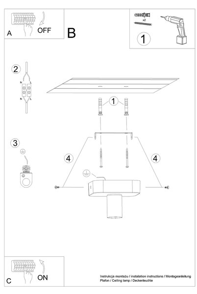 Sollux Lighting Stropní svítidlo TAVO 1