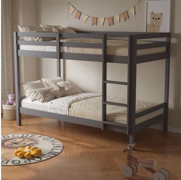 Dětská patrová postel 90 cm Invocato (šedá) (s roštem)