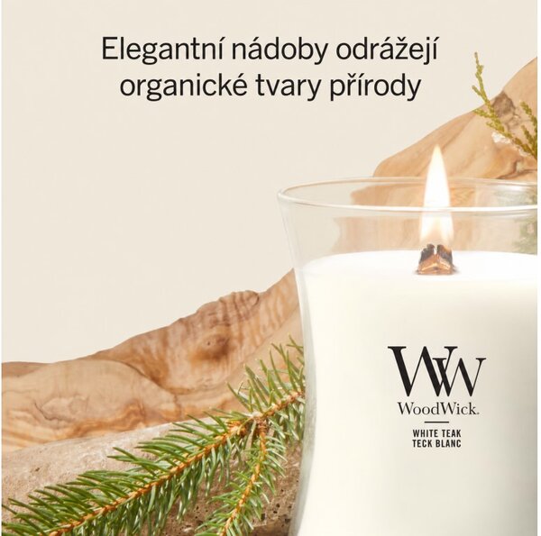 WoodWick White Teak svíčka malá
