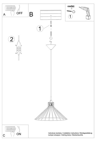 Sollux Lighting Závěsné svítidlo EDA