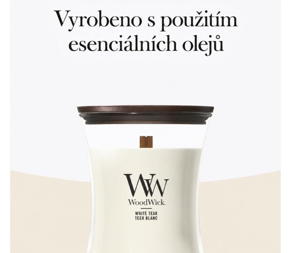 WoodWick White Teak svíčka malá