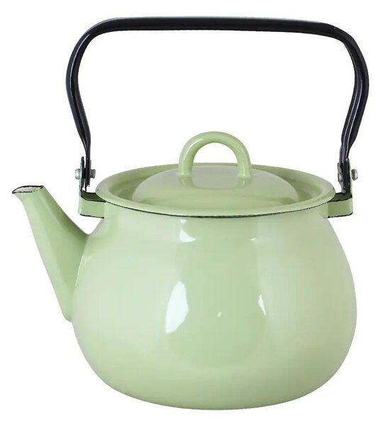Zelená varná smaltovaná konvice Emil´s Enamel Green - Ø 19 * 16,5 cm / 2,5L - Strömshaga