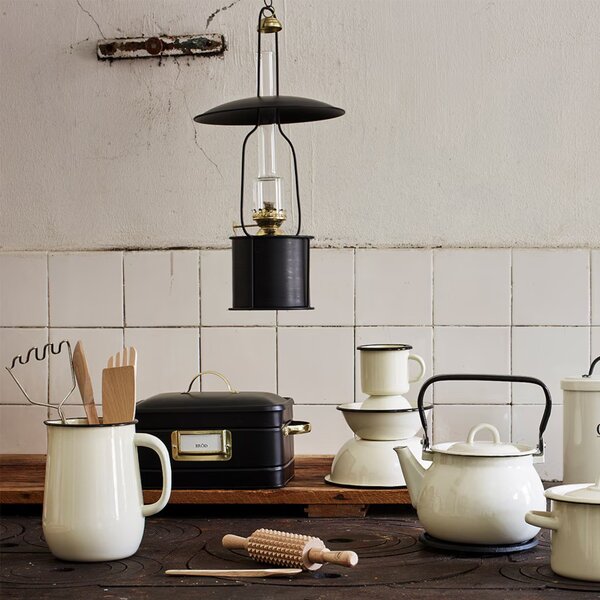 Bílý smaltovaný džbán Emil´s Enamel Offwhite - Ø 14,5*20 cm / 2,5L - Strömshaga