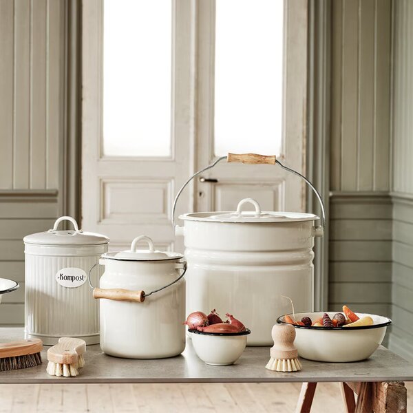 Bílá smaltovaná konvice na mléko Emil´s Enamel Offwhite - Ø 16*22 cm / 3L - Strömshaga
