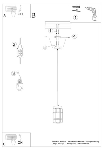 Sollux Lighting Závěsné svítidlo GOTTO 1