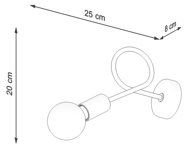 Sollux Lighting Nástěnné svítidlo LOOP lesklé zlaté