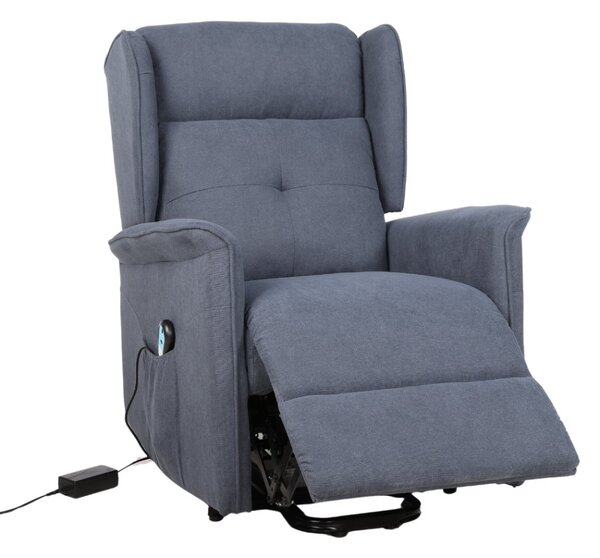 TV křeslo ušák RELIA s elektrickým polohováním — látka, šedá, nosnost 130 kg