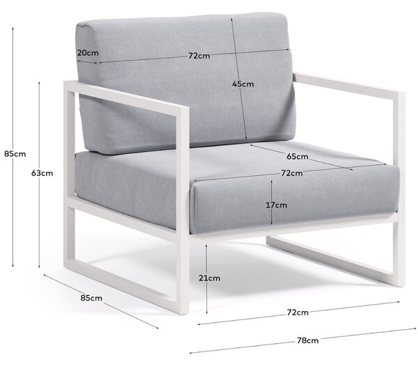 Kave Home Modro-bílé zahradní křeslo Comova