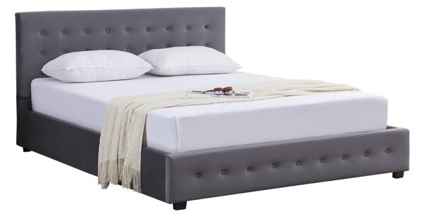 Manželská postel 160 cm Marcaje (šedá) (s roštem) (s úl. prostorem)