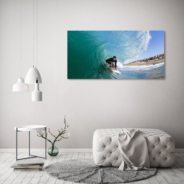 Foto obraz sklo tvrzené Surfer na vlně osh-70293058
