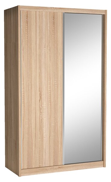 Šatní skříň KAROK | 143 cm | se zrcadlem | sonoma