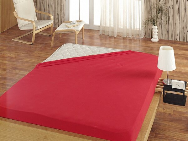 Prostěradlo Červené JERSEY PREMIUM Jersey PREMIUM 90-100 x 200-220/30