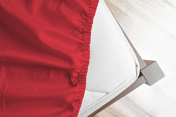 Prostěradlo Červené JERSEY PREMIUM Jersey PREMIUM 90-100 x 200-220/30