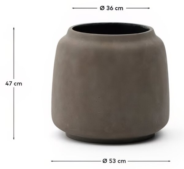 Šedý zahradní květináč Kave Home Lira Ø 53 cm