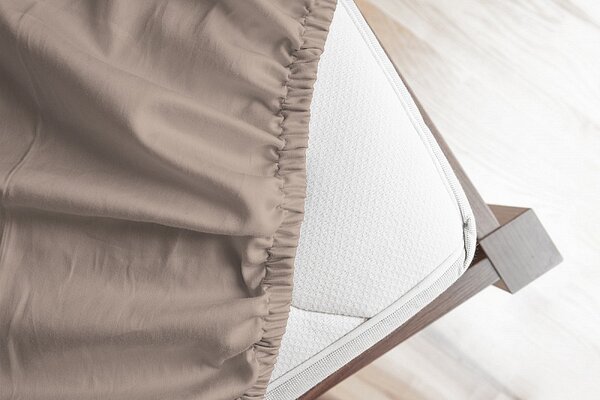 Prostěradlo Světle hnědé JERSEY PREMIUM Jersey PREMIUM 90-100 x 200-220/30