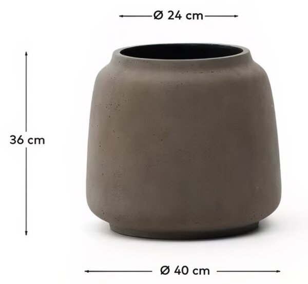 Šedý zahradní květináč Kave Home Lira Ø 40 cm