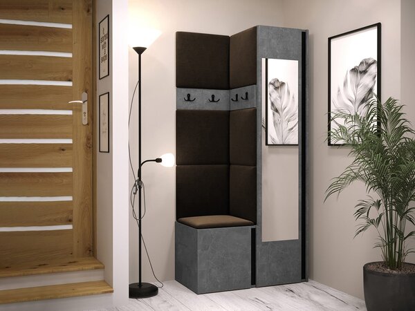 Předsíň Tavasz XXV, Barva: ořech warmia / ořech warmia + černá, Barva látek:: ekokůže Soft 017 (bíla) 5903211548253