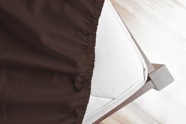 Prostěradlo Tmavě hnědé JERSEY PREMIUM Jersey PREMIUM 90-100 x 200-220/30