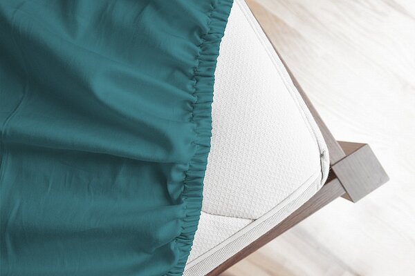 Prostěradlo Zelenomodré JERSEY PREMIUM Jersey PREMIUM 90-100 x 200-220/30