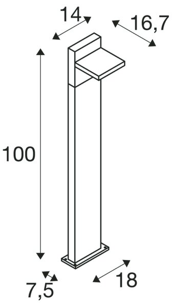 BIG WHITE SLV ABRIDOR POLE 100 Outdoor, stojací LED svítidlo, IP55, antracitové, 3000/4000K 1002992