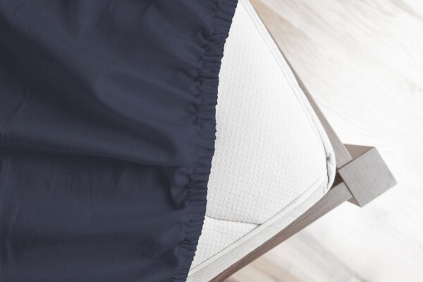 Prostěradlo Tmavě modré JERSEY PREMIUM Jersey PREMIUM 90-100 x 200-220/30